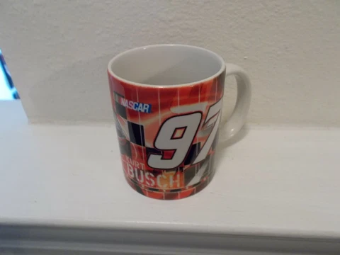 Kurt Busch #97 Ceramic NASCAR Cup/Mug  3 3/4" High Cover