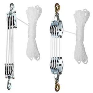 Rope Hoist for Heavy Lifting Garage Compact Pulley Block and Tackle System - Picture 1 of 16