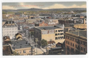 Overlooking Business Section Portland Oregon Early 1900’s HTF Version Postcard - Picture 1 of 2