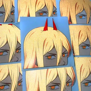 POWER REFLECTIVE ANIME GIRL PEEKER STICKER CHAINSAW MAN CAR DECAL - Bild 1 von 2