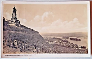 AK RÜDESHEIM a. R.- mit Nationaldenkmal -1934- echt gelaufen - Bild 1 von 2