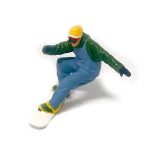 EY 1:64 bemalte Figur Mini Modell Miniatur Diorama Snowboarding Motion blau - Bild 1 von 1