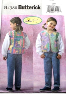 Butterick 4380 Girls Applique & Patchwork Quilted Jacket Sewing Pattern 2-3-4-5 - Picture 1 of 2
