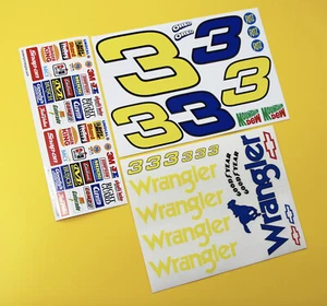 10th 1:10 scale RC Nascar race car 'WRANGLER' number 3 stickers decals - Picture 1 of 3