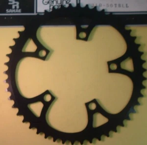 SR Japan 307 50Tx110BCD Road/MTB Black Chainring-  NEW/NOS- 5/6/7/8/9-Spd-NIB  - Picture 1 of 7