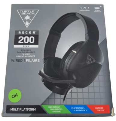 CUFFIE GAMING TURTLE BEACH (RECON 200 GEN 2) MULTIPIATTAFORMA CON MICROFONO NERE - Immagine 1 di 4