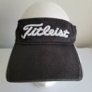 Titleist Golf Hat Sun Visor Adjustable Strapback Black Silver - Picture 1 of 9