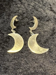 Mexiko Sterling Silber Mond Ohrringe Norweger Vintage Nachlass 1771 - Bild 1 von 7