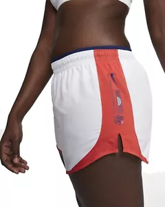 Nike Women Tempo Luxe Blue Ribbon Sport BRS 3" Running Shorts CU3427 Sz XL $45 - Picture 1 of 6