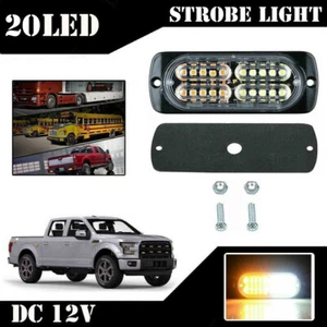 1 pieza 20 LED de advertencia de emergencia flash de peligro baliza luz estroboscópica ámbar blanco SU - Imagen 1 de 4