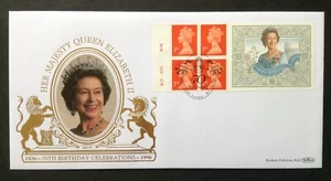 Benham Gold 1996 4x1st + Etiqueta de cumpleaños Isabel II en portada de primer día Queen Street - Imagen 1 de 2