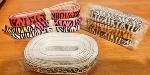 7 Rolls Craft Ribbons Animal Print Tiger Leopard Zebra Grosgrain Colorful - Picture 1 of 1