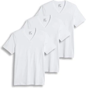 NEW Jockey Men's Classic V-Neck Undershirt | 3 Pack | Large | White - Picture 1 of 6