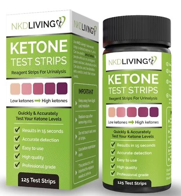 120 Premium Ketone Test Strips by NKD Living (2 packs x 60) *Accurate Detection*