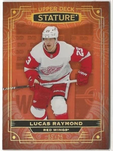 2022-23 Upper Deck Stature Photo Variant Orange #41 Lucas Raymond 02/25 Detroit - Picture 1 of 2