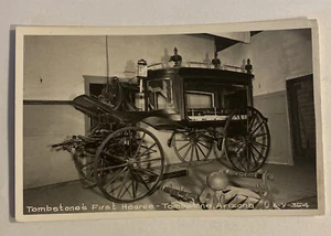 Vintage RPPC Postcard ~ Tombstone’s First Hearse ~ Tombstone, Arizona AZ - Picture 1 of 2
