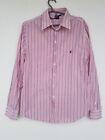 Polo Mens Striped Shirt Long Sleeve Pure Cotton pink Sz 38 made in south africa