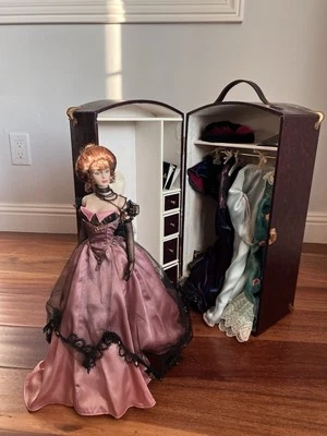 Muñeca niña Franklin Mint Josephine Gibson - Estuche y trajes de viaje originales de 16” Foto 1 de 4