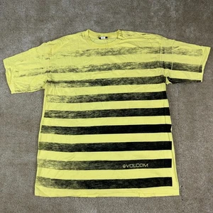 Vintage Volcom T-shirt Mens XL yellow Graphic Print y2k Skateboarding - Picture 1 of 13