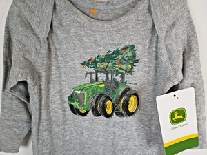 Árbol de Navidad Tractor Gris John Deere 12 M Manga Larga 1 Pieza Patas a Presión Nuevo - Imagen 1 de 7