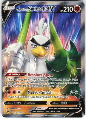 Galarian Sirfetch'd V (Full Art) 174/185 Pokemon SWSH04: Vivid Voltage Holo NM - Image 1 of 2
