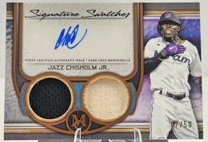 Jazz Chisolm Jr. 2023 Topps Museum Collection Auto Signature Swatches Dual /50🔥 - Picture 1 of 5