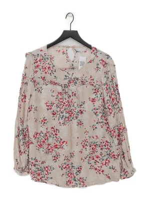 John Rocha Women's Top UK 18 Cream Viscose with Polyester Basic - Image 1 of 4