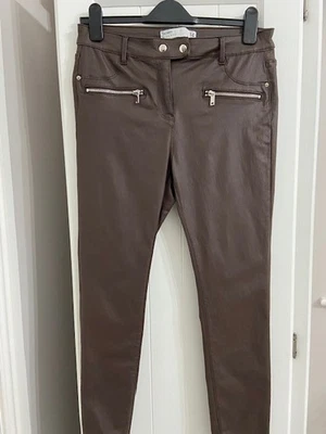 Next - Faux Leather - Skinny - High Rise Trousers - 14L - Image 1 of 4