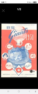 Ralph Branca & Bobby Thomson signiert 1951 Giants 75th Anniversary Program - Beckett - Bild 1 von 4