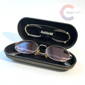 Jean Paul GAULTIER 56-7116 Silver frame purple lens Clip on Sunglasses w/Case - Picture 1 of 6