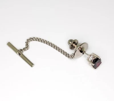 Broche de prata esterlina granada oval 8 x 6 mm - Imagem 1 de 3