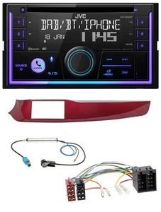 JVC MP3 USB 2DIN DAB Bluetooth CD Autoradio für Alfa Giulietta 10-13 rot glänzen - Bild 1 von 9