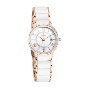 Reloj para mujer Titan cerámica analógico esfera blanca -NL95016WD02 / NL95016WD02/NP95016 - Imagen 1 de 5