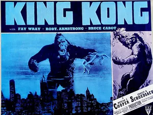 Póster de película vintage de King Kong 1933 RKO Pictures, Selznick, Fay Wray 22x28 - Imagen 1 de 1