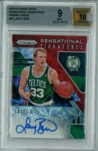 PANINI PRIZM 2018 #32 LARRY BIRD AUTO FIRME SENSAZIONALI BGS 9 MINT 10 AUTO - Foto 1 di 2