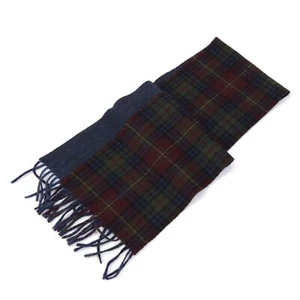 Polo Ralph Lauren 2-face Lambswool Scarf - Wine/Blue Herringbone - made in Italy - Picture 1 of 3