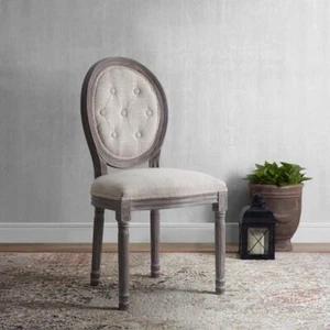 Modway Arise French Vintage Tufted Upholstered Fabric Dining Side Chair in Gray - Picture 1 of 4