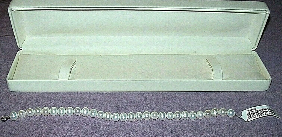 6 mm Pearl Beaded Bracelet w/ Sterling Silver Clasp ~ 7.5" - Image 1 of 1