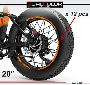Adesivi Cerchi Bici FAT BIKE 20'' Pollici Ruota Bici Fat bike MTB Stickers B0206 - Foto 1 di 56