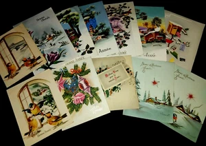 N° 790/219 Lot de 12 cartes Fantaisies POP UP 3D  Bonne Année  Ecrites - Imagen 1 de 15