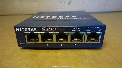 NETGEAR GS105 v2 ProSafe 5-Port Gigabit Desktop Switch 10/100/1000 Mbps EXCL PSU - Bild 1 von 4