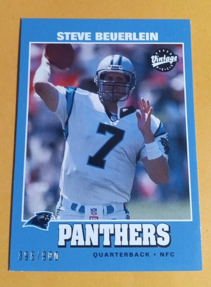 2001 Upper Deck Vintage Preview #46 Steve Beuerlein -  396/900 - Image 1 of 2