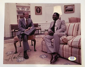 Raro Jimmy Carter con fotografía firmada por Hank Aaron 8X10 - 39º Presidente - PSA - Imagen 1 de 5