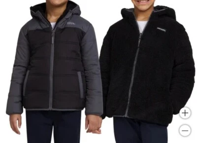 Chaqueta Eddie Bauer Juvenil Reversible X-SMALL XS 5/6 Niños Negro Gris Felpa Sudadera con Capucha Foto 1 de 4