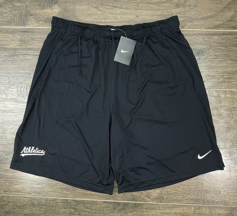 Nike Dri-Fit Oakland Athletics MLB Mens Black Athletic Baseball Shorts 2XL Cover