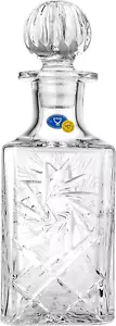 Decantador de vidrio cuadrado de cristal ruso con tapón 34 oz - cristalería de vodka soviético - Imagen 1 de 1