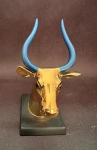 Estatuilla de colección Franklin Mint cabeza de vaca tesoros del rey Tutankamón - Imagen 1 de 7