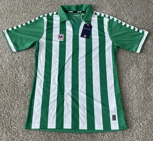 Meyba Green White Striped Polo Jersey Mens Medium NWT - Picture 1 of 5