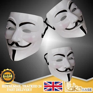 KOKOBASE 4 Pack Anonymous Guy Fawkes Costume Masks - Perfect for Halloween - Picture 1 of 7