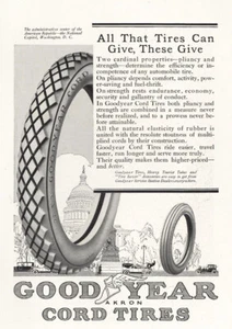 1917 Goodyear Cord Tires: All That Tires Can Give Vintage Print Ad - Picture 1 of 1